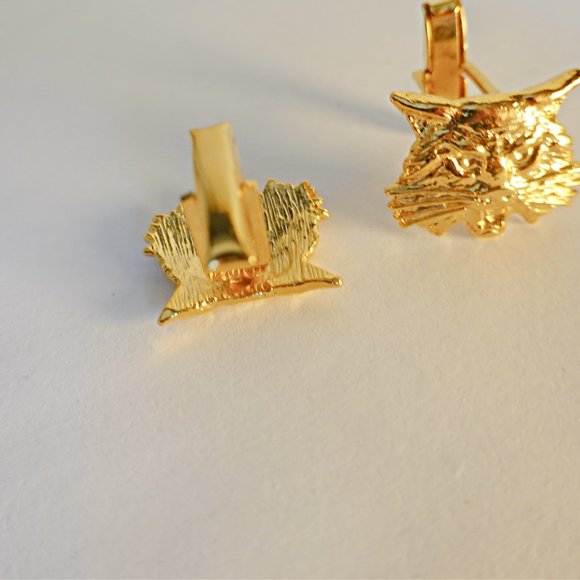 Cat Cufflinks Gold Tone - Picture 2 of 2